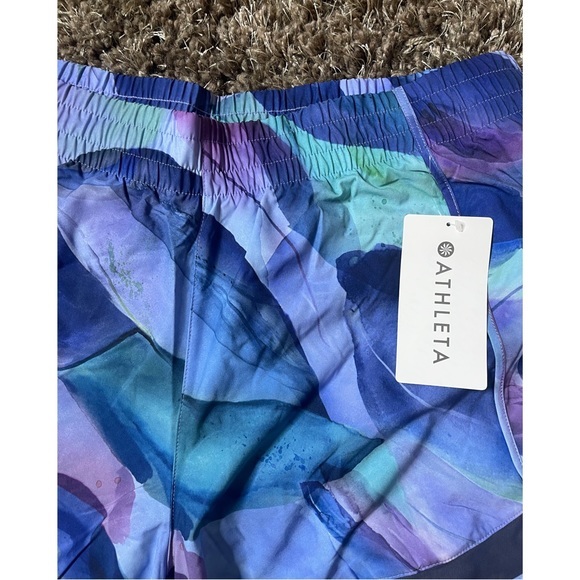 [Athleta] Make A Splash Printed Mesh Racer 4" Running Shorts Workout Size 1X - Picture 4 of 9